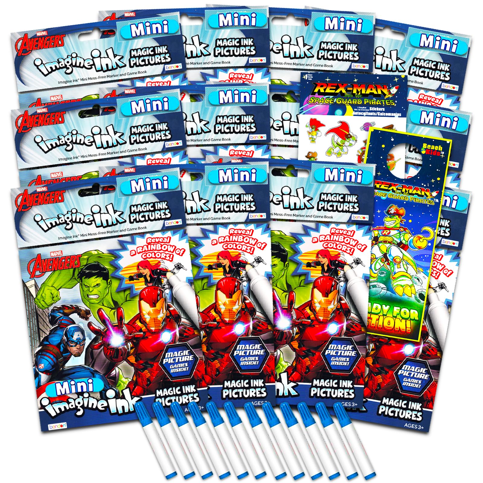 Set De Libros Para Colorear Marvel Avengers Imagine Ink, 12 Libros Para Niños - Venta Internacional.