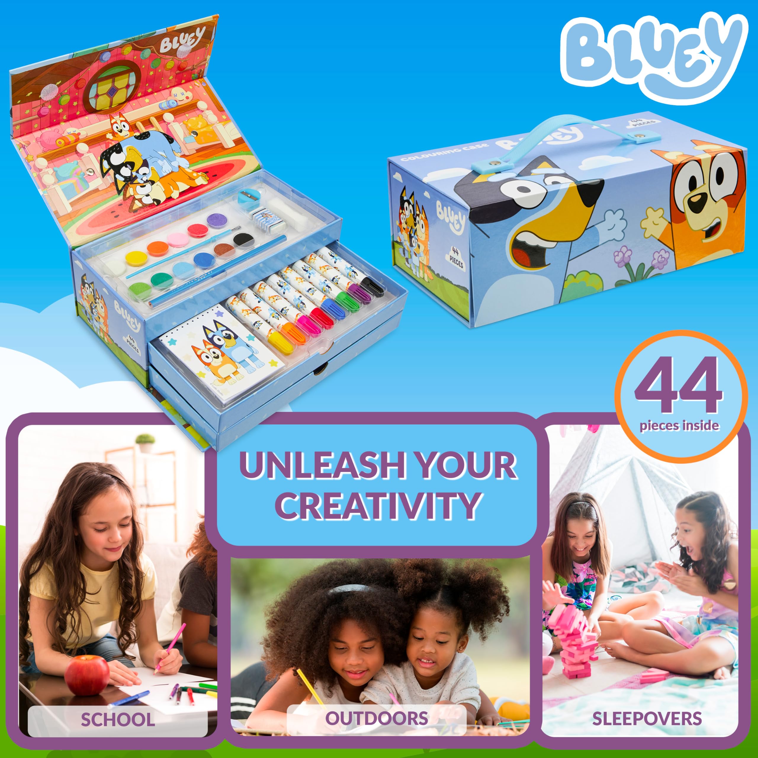 Foto 6 pulgar | Set De Arte Bluey Kids De Más De 40 Piezas Con Pinturas, Lápices, Crayones Y Más - Venta Internacional.