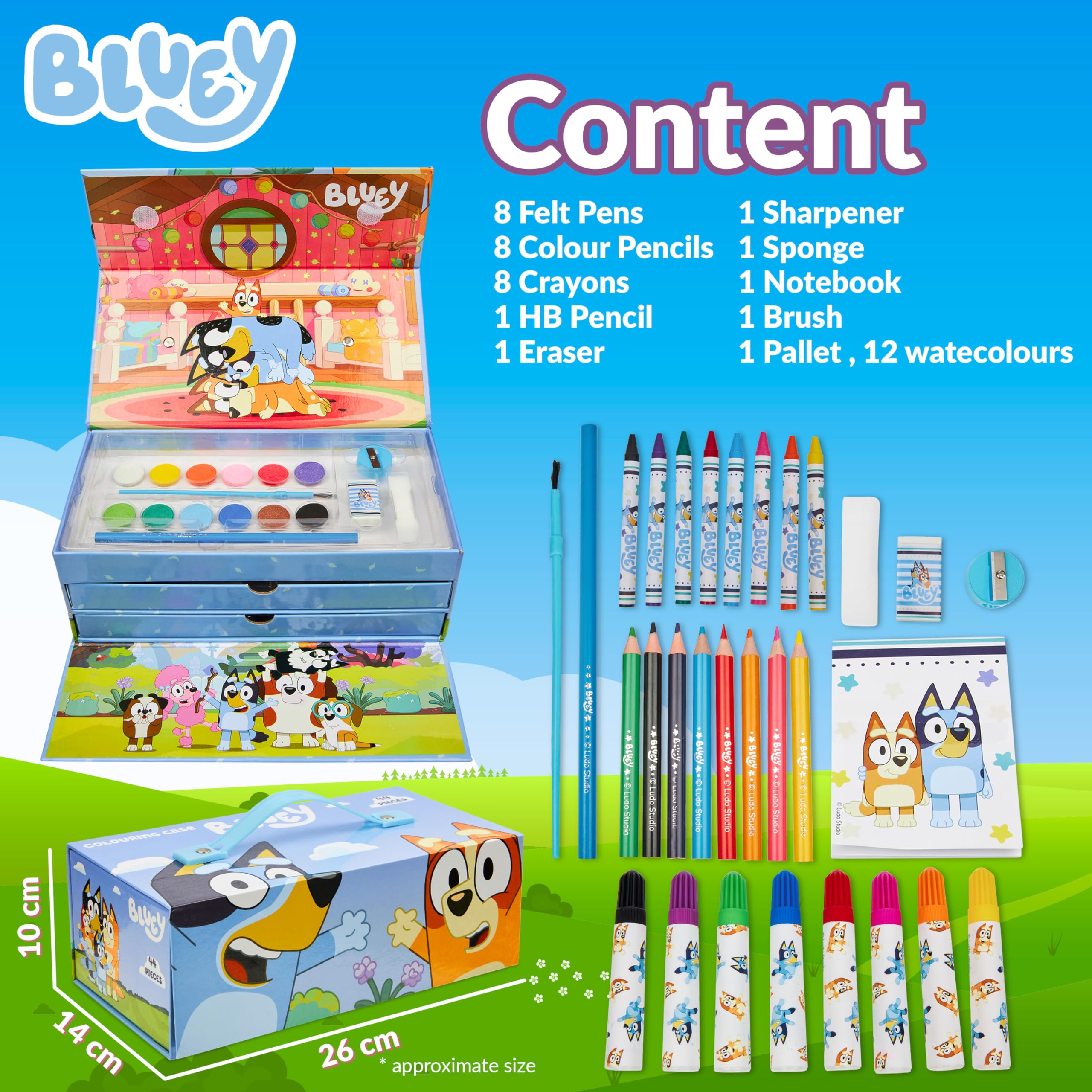 Foto 7 pulgar | Set De Arte Bluey Kids De Más De 40 Piezas Con Pinturas, Lápices, Crayones Y Más - Venta Internacional.