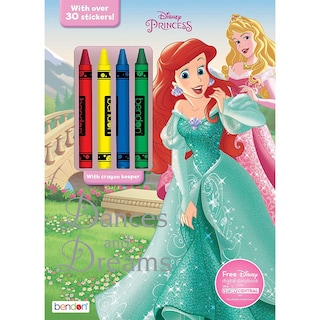 Foto 1 | Libro para Colorear y Actividades de Disney Princess con 4 Crayones - Venta Internacional