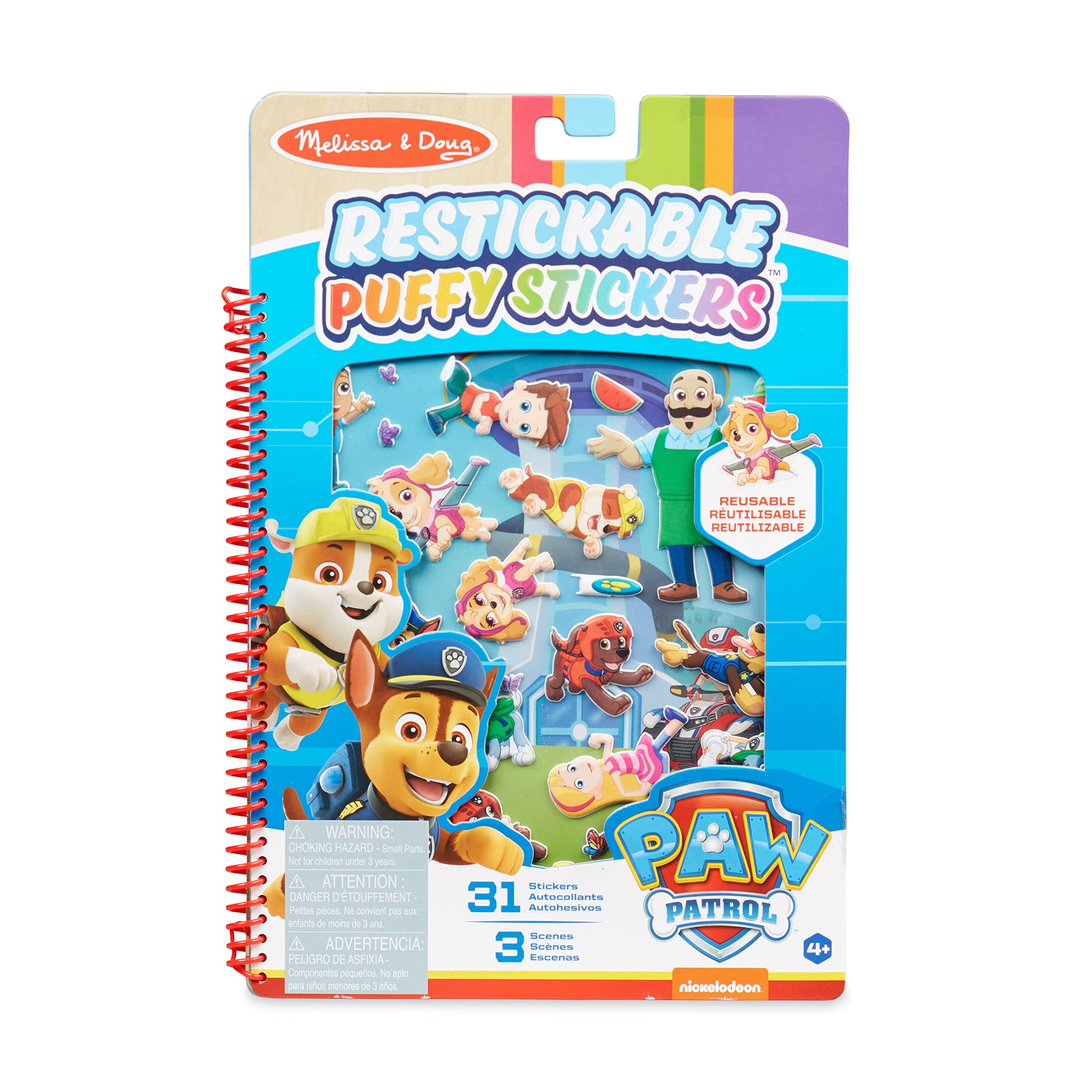 Foto 2 pulgar | Pegatinas Melissa & Doug Paw Patrol, Resticables, Puffy Adventure - Venta Internacional.