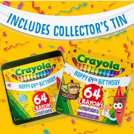Foto 4 pulgar | Lápices De Colores Crayola, 64 Unidades, Con Lata De Coleccionista Para Cumpleaños Número 64 - Venta Internacional.