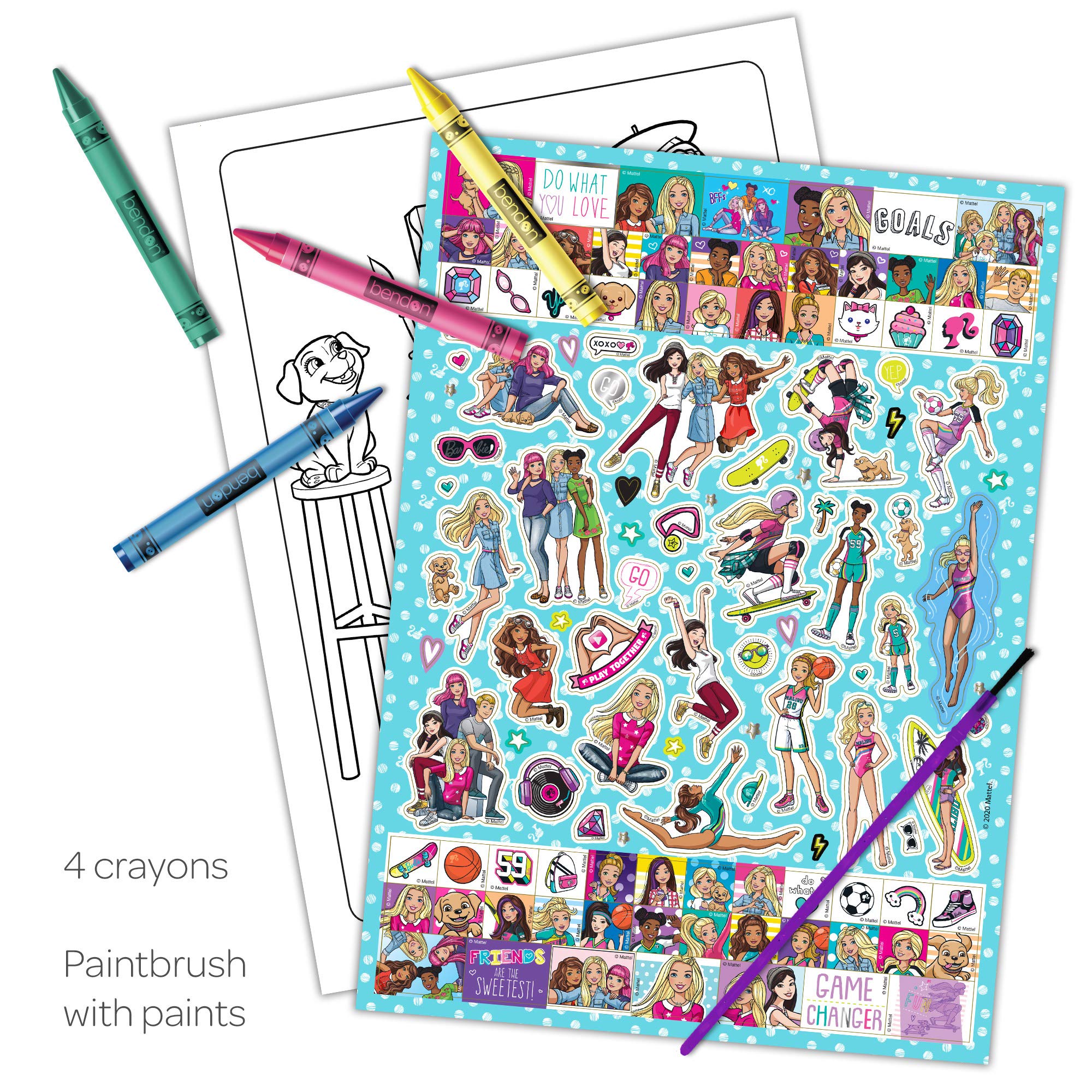 Foto 3 pulgar | Libro Para Colorear Y Actividades Bendon Barbie Con Cápsulas De Pintura Y Crayones - Venta Internacional.