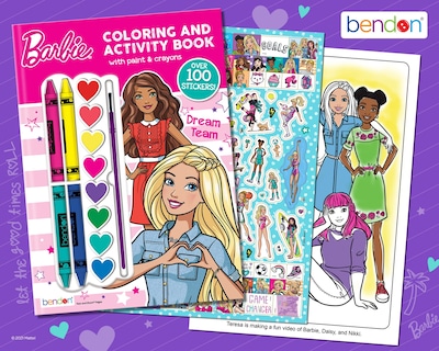 Foto 3 | Libro Para Colorear Y Actividades Bendon Barbie Con Cápsulas De Pintura Y Crayones - Venta Internacional.