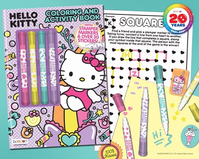 Foto 3 | Libro Para Colorear Bendon Hello Kitty Con 4 Marcadores De Sellos 51262 - Venta Internacional.