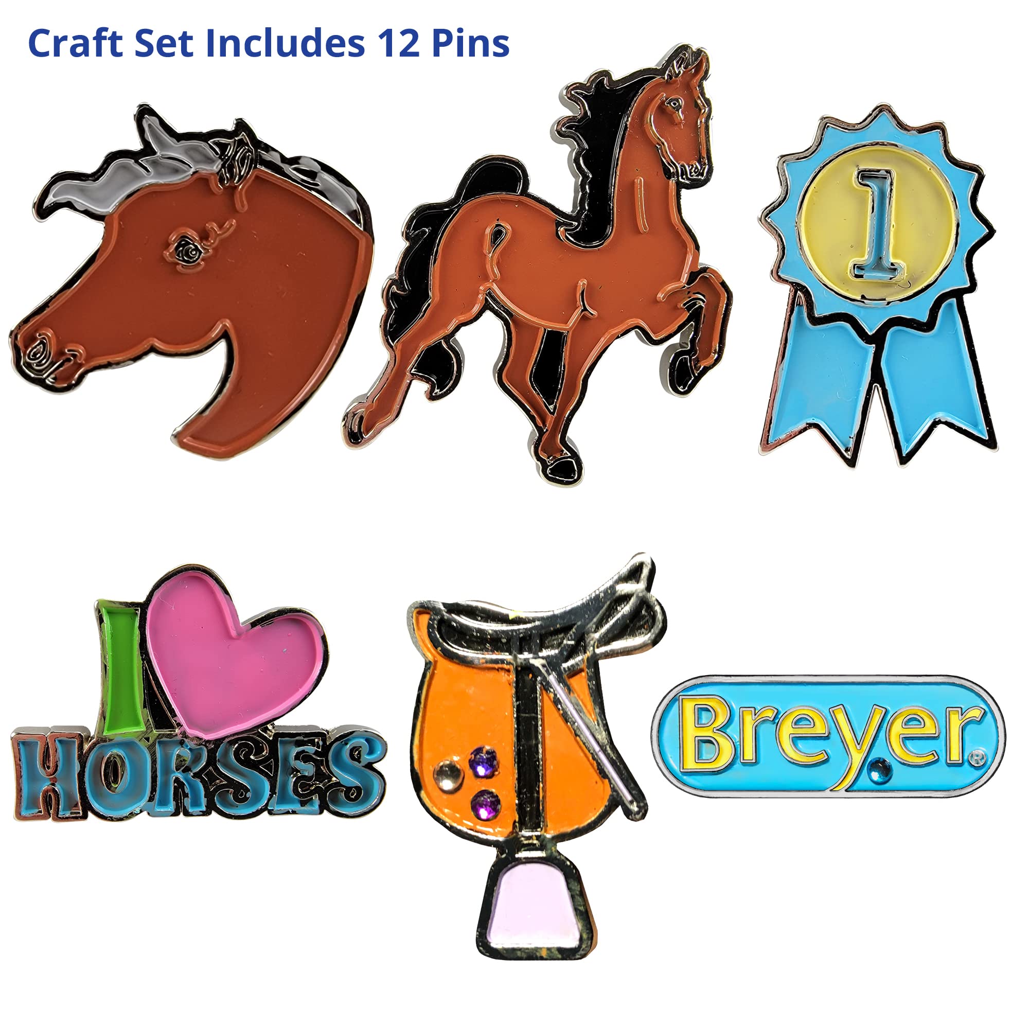 Foto 2 | Set De Alfileres Esmaltados Para Pintar Y Usar Caballos Breyer, Con 12 Alfileres - Venta Internacional.