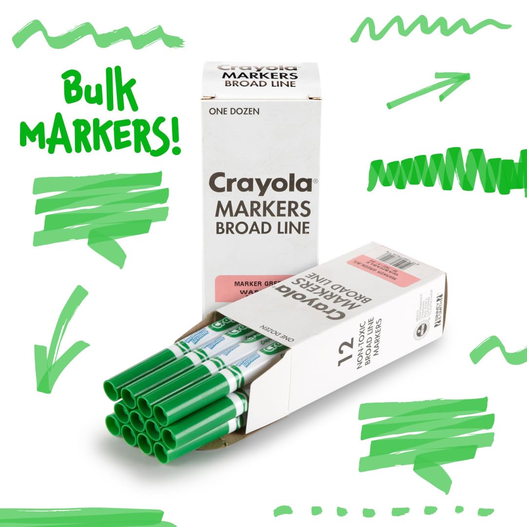 Foto 4 pulgar | Rotulador Crayola, Lavable, Verde, 12 Ml (12 Unidades), Broad Line Kids - Venta Internacional.