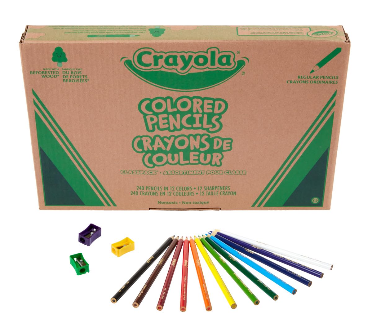 Foto 2 | Lápices De Colores Crayola Classpack De 240 Unidades Con 12 Sacapuntas - Venta Internacional.