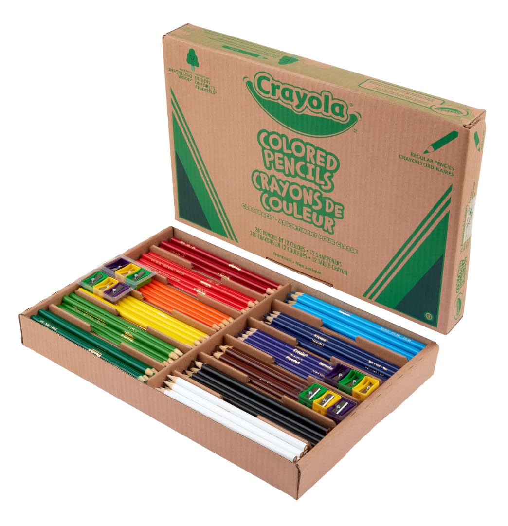 Foto 3 | Lápices De Colores Crayola Classpack De 240 Unidades Con 12 Sacapuntas - Venta Internacional.