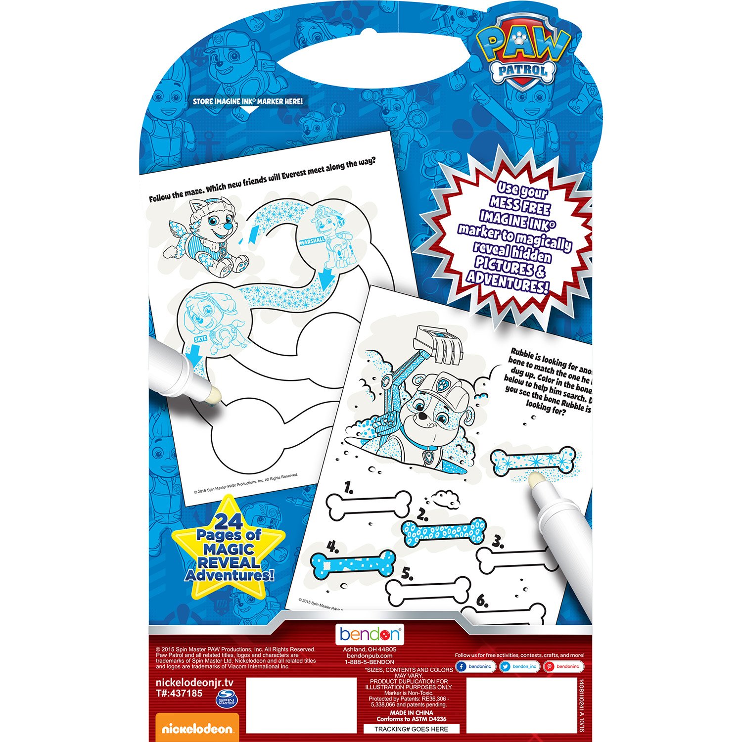 Foto 3 | Libro De Juegos Para Colorear Bendon Paw Patrol Con Marcador Mess Free - Venta Internacional.