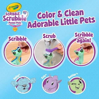 Foto 5 | Juguete De Aseo Para Mascotas Crayola Scribble Scrubbie Pastel Pets 3+ - Venta Internacional.