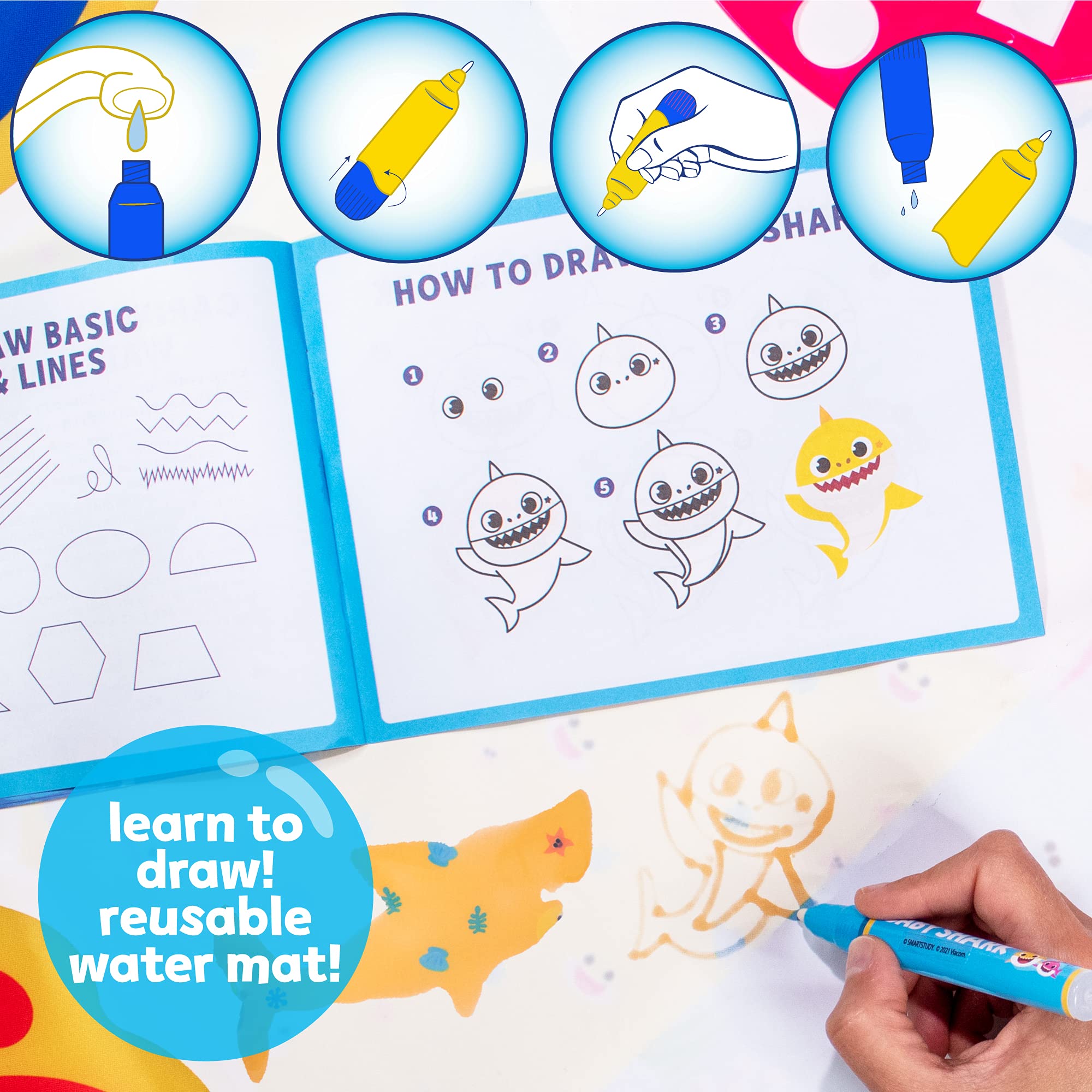 Foto 4 pulgar | Tapete Para Dibujar Agua Baby Shark Horizon Group Con Accesorios - Venta Internacional.