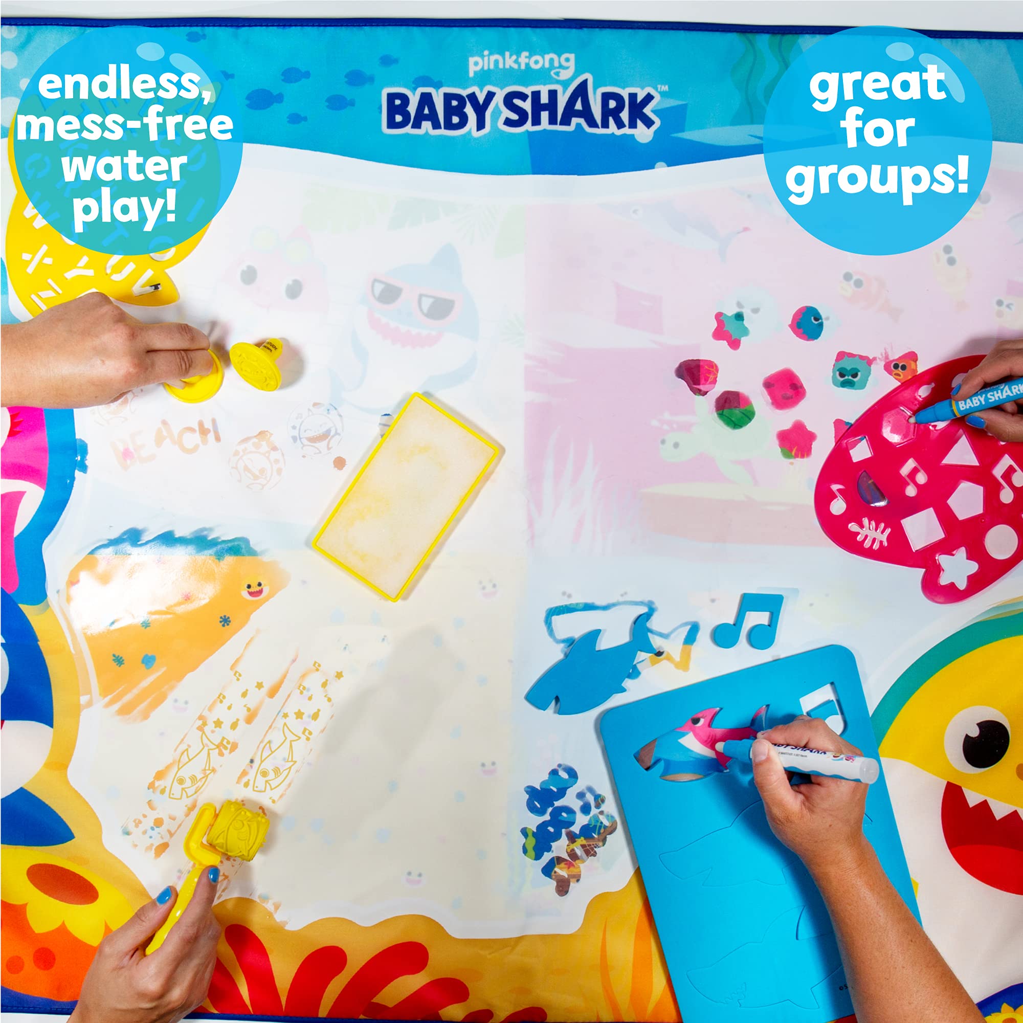 Foto 5 pulgar | Tapete Para Dibujar Agua Baby Shark Horizon Group Con Accesorios - Venta Internacional.