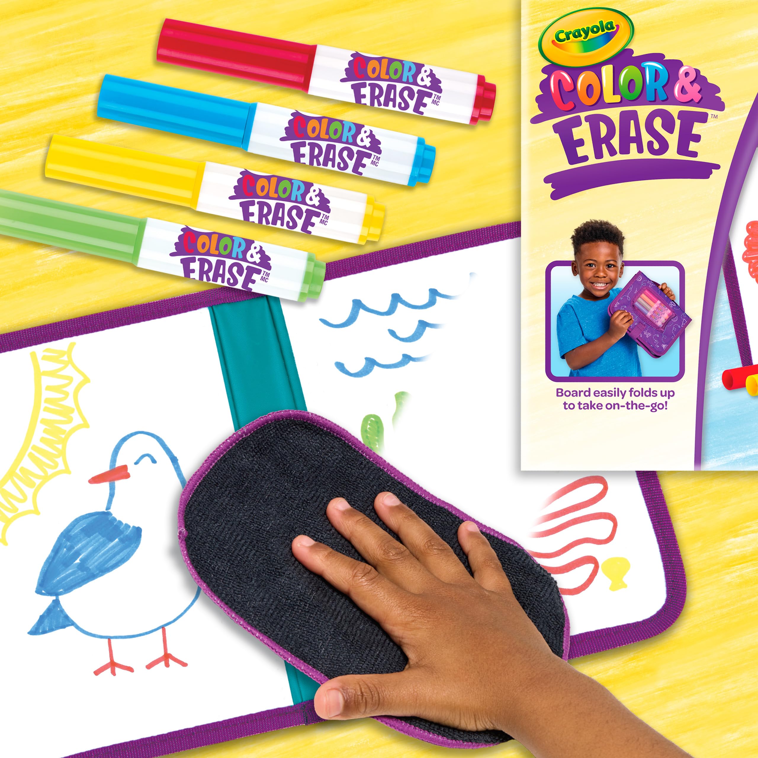 Foto 7 pulgar | Tablero De Dibujo Crayola Color & Erase Con Rotuladores Y Tela Para Más De 3 - Venta Internacional.