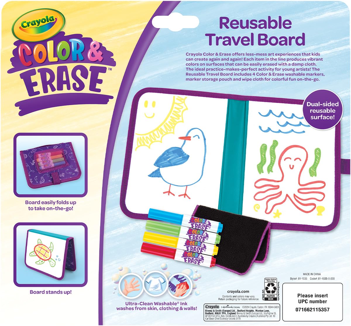 Foto 8 pulgar | Tablero De Dibujo Crayola Color & Erase Con Rotuladores Y Tela Para Más De 3 - Venta Internacional.