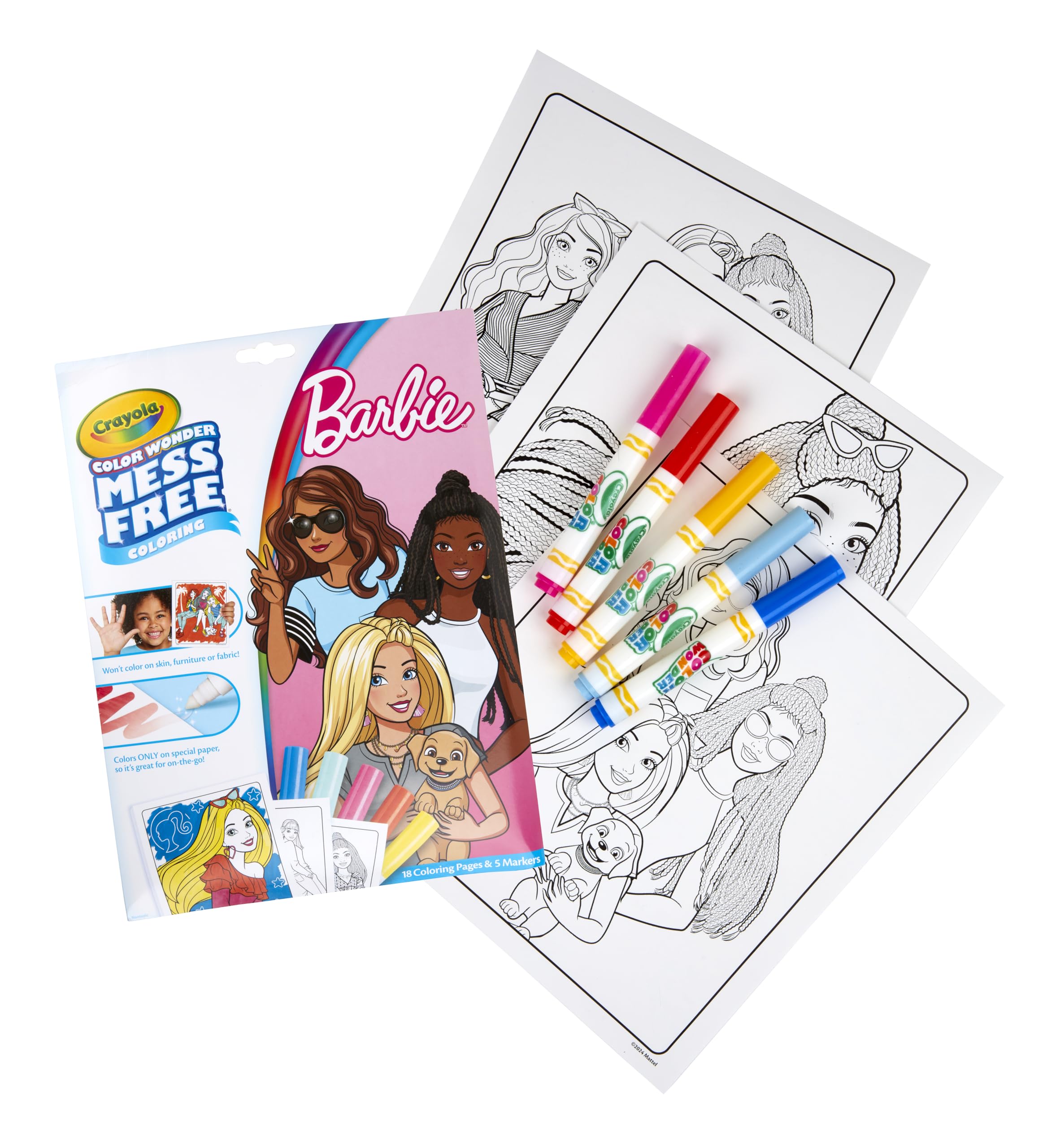 Libro Para Colorear Y Rotuladores Crayola Color Wonder Barbie Kids 3 Venta Internacional. Coppel