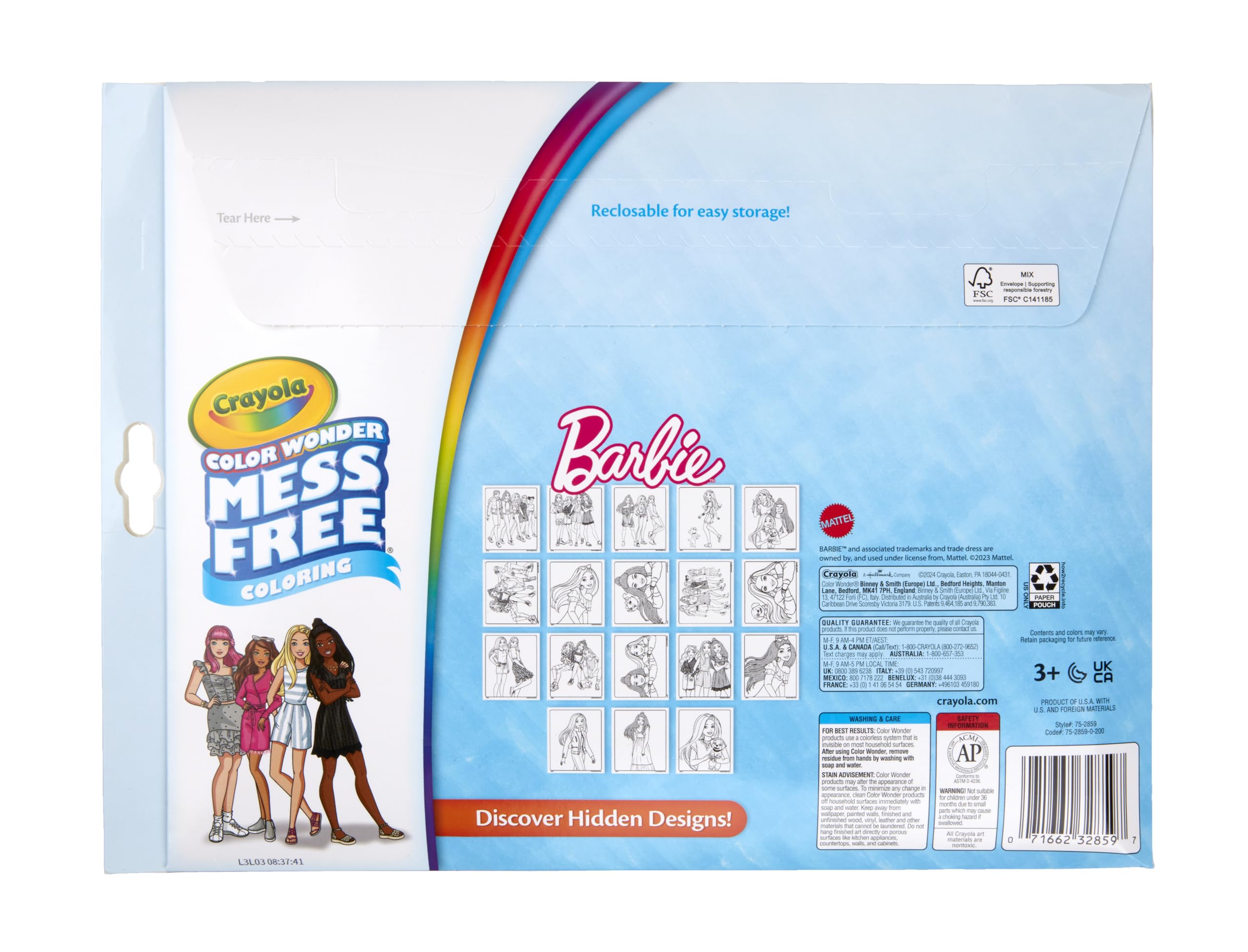 Foto 8 pulgar | Libro Para Colorear Y Rotuladores Crayola Color Wonder Barbie Kids 3+ - Venta Internacional.