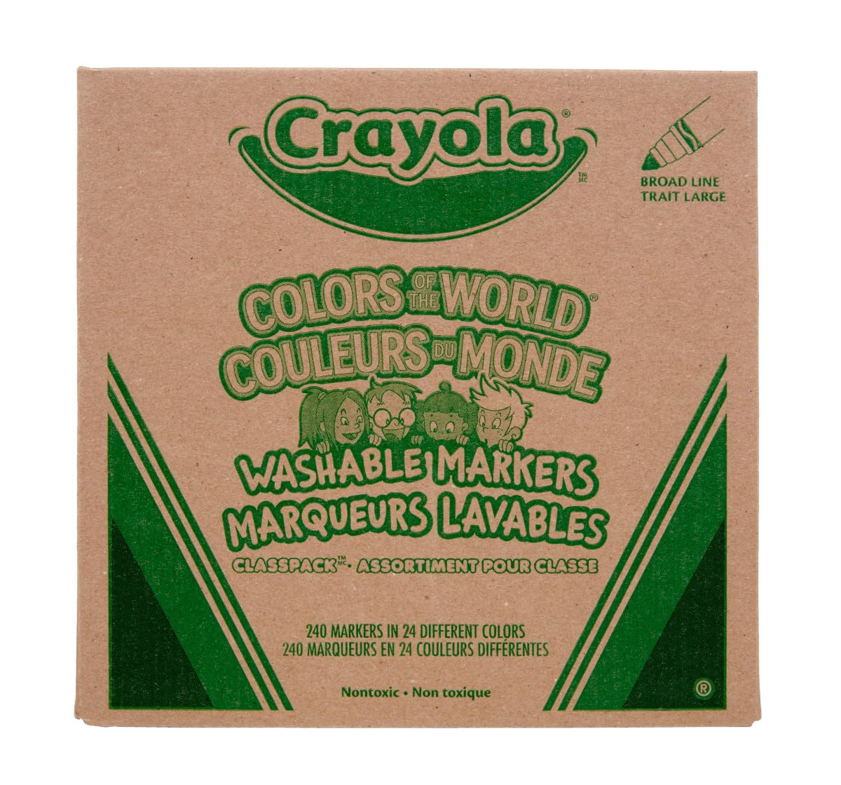 Foto 1 | Rotuladores Lavables Crayola Colors Of The World, 240 Quilates, Paquete De Clase - Venta Internacional.