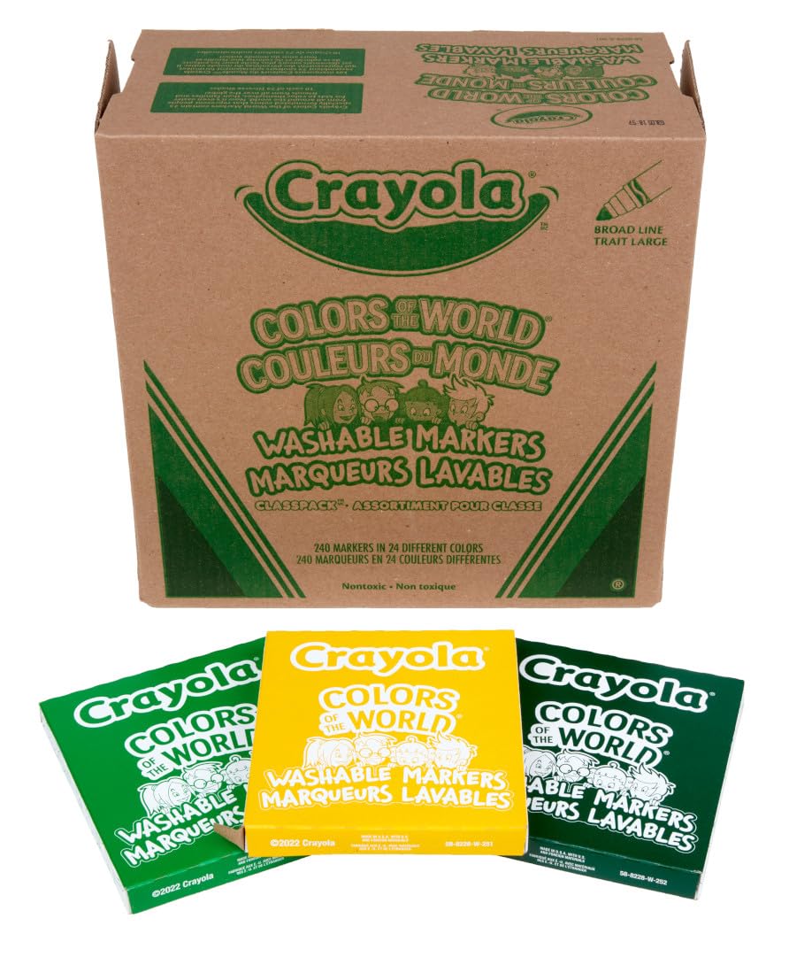 Foto 3 pulgar | Rotuladores Lavables Crayola Colors Of The World, 240 Quilates, Paquete De Clase - Venta Internacional.