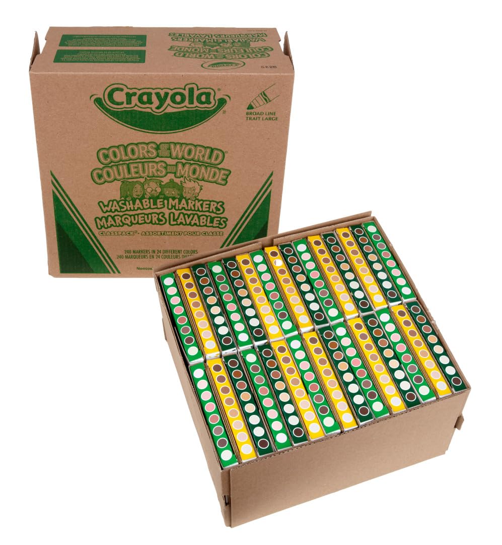 Foto 5 pulgar | Rotuladores Lavables Crayola Colors Of The World, 240 Quilates, Paquete De Clase - Venta Internacional.