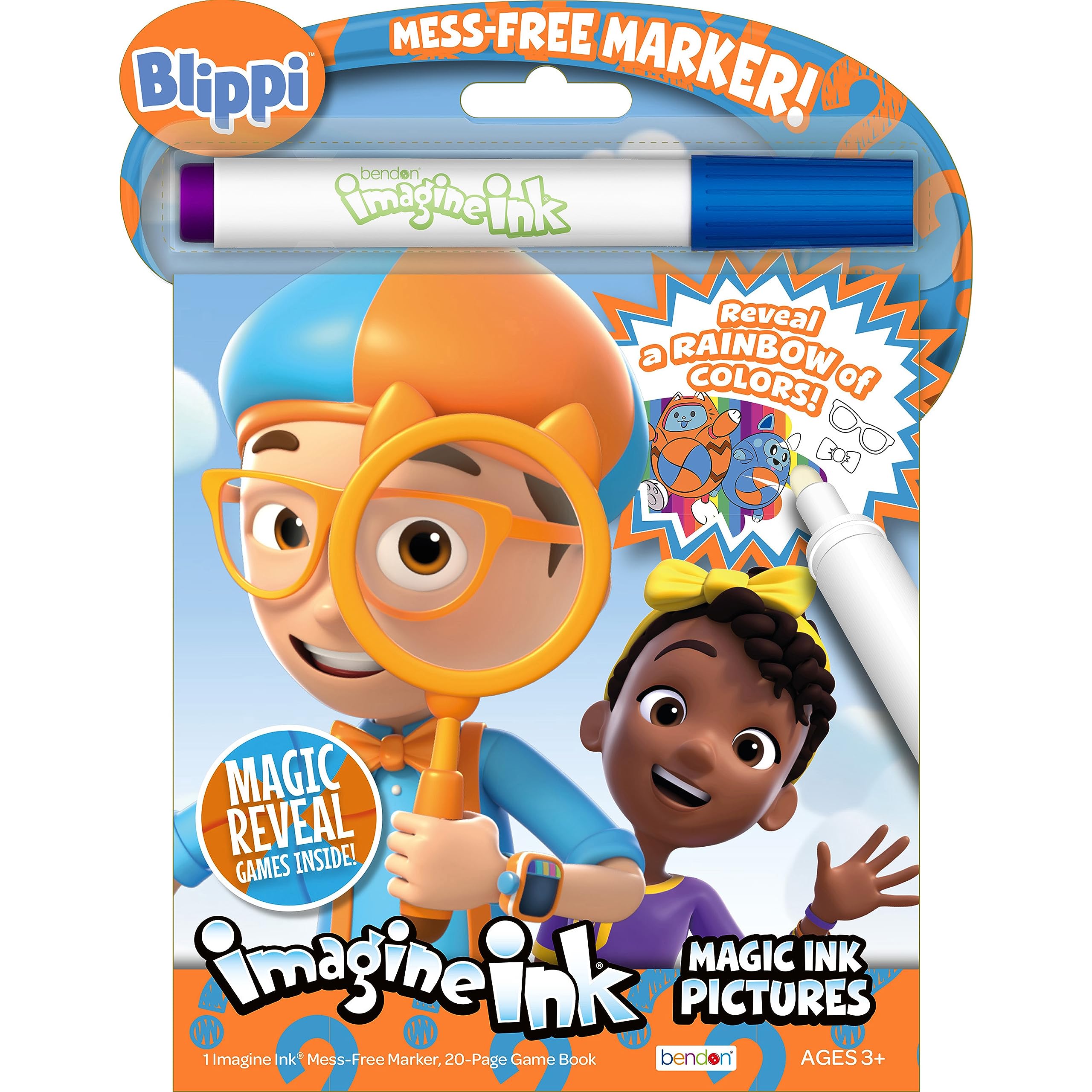 Foto 2 pulgar | Libro Para Colorear Bendon Blippi Imagine Ink, 20 Páginas Con Rotulador - Venta Internacional.