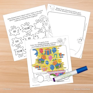 Foto 4 | Libro Para Colorear Bendon Blippi Imagine Ink, 20 Páginas Con Rotulador - Venta Internacional.