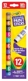 Foto 1 | Set De Pintura Crayola Quick Dry Paint Sticks, Lavables Para Niños, 12 Unidades - Venta Internacional.
