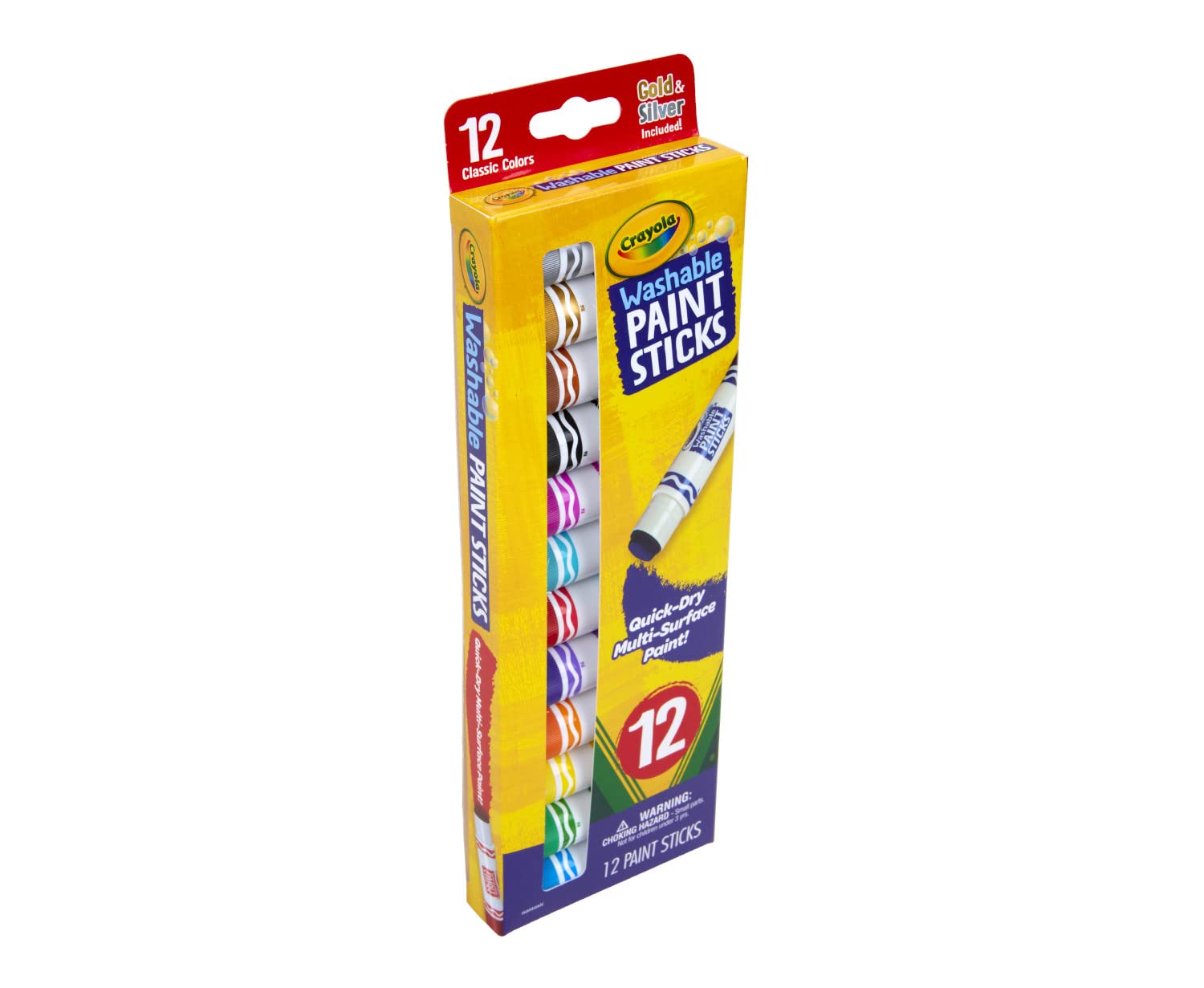 Foto 4 pulgar | Set De Pintura Crayola Quick Dry Paint Sticks, Lavables Para Niños, 12 Unidades - Venta Internacional.
