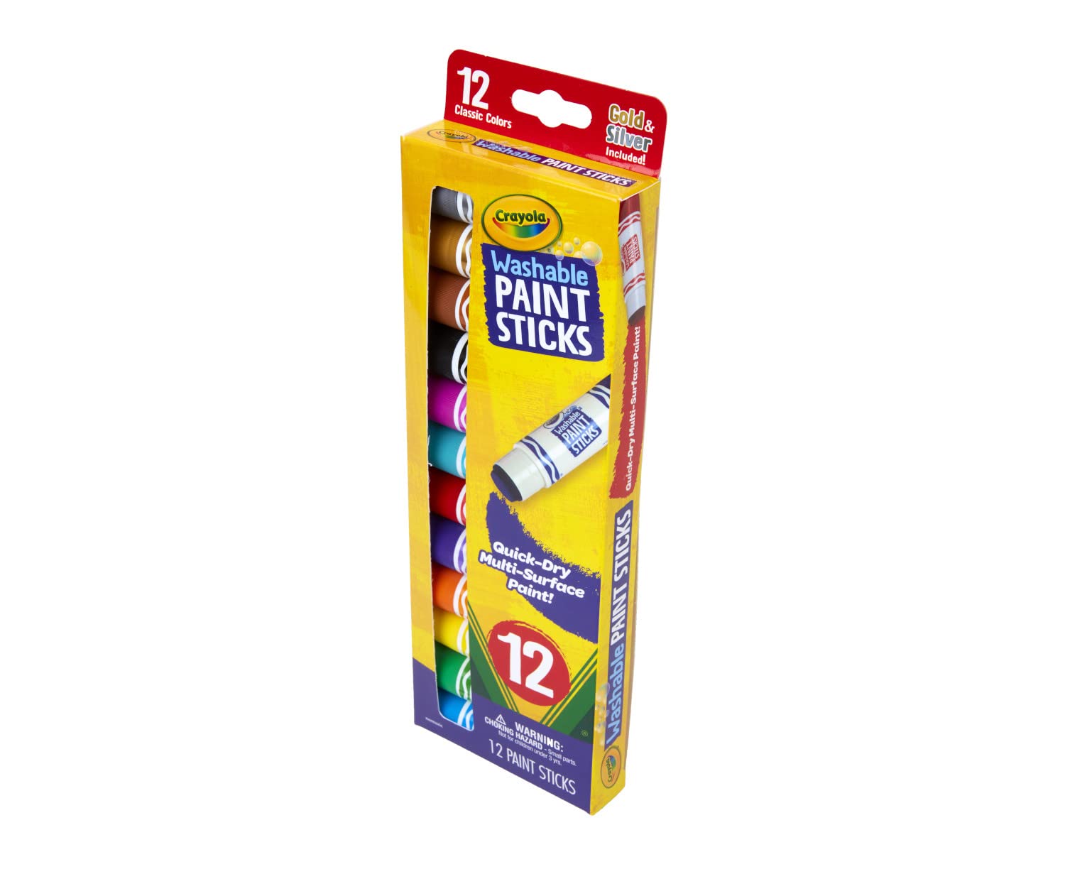 Foto 5 pulgar | Set De Pintura Crayola Quick Dry Paint Sticks, Lavables Para Niños, 12 Unidades - Venta Internacional.