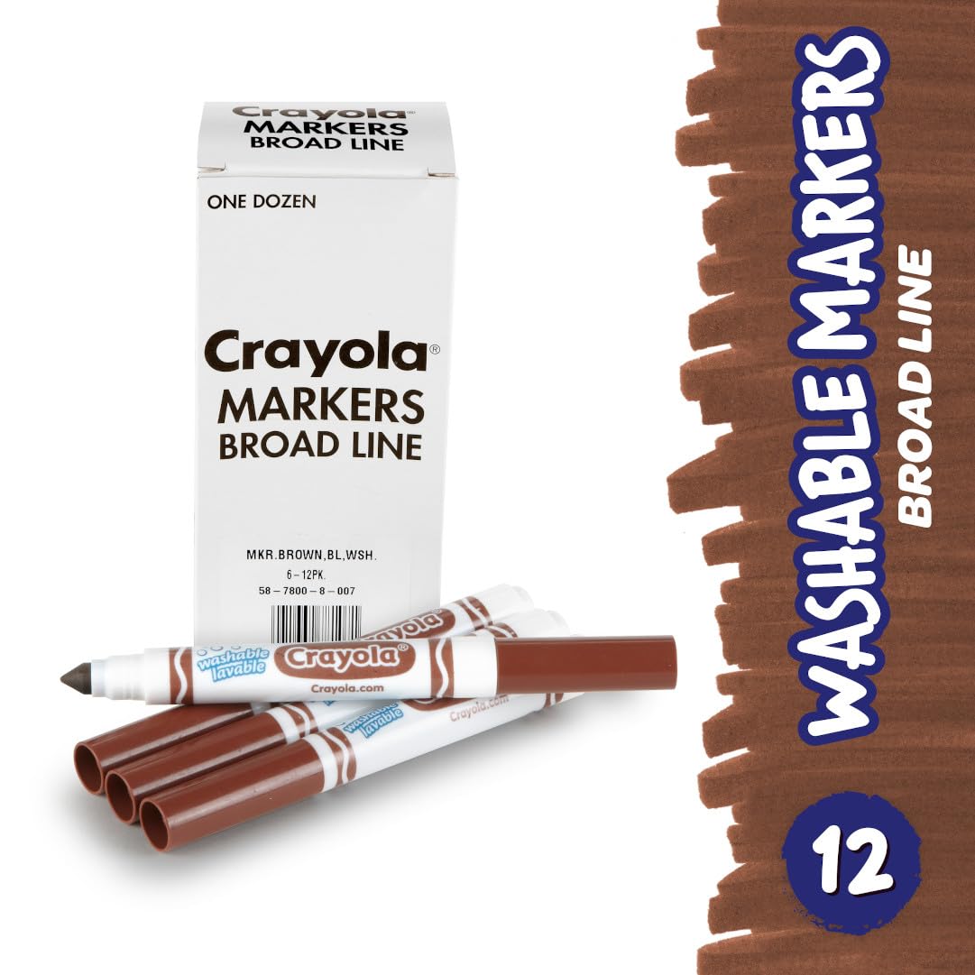 Foto 2 | Rotulador Crayola, Lavable, Marrón, 12 Quilates, De Línea Ancha, Para Niños - Venta Internacional.