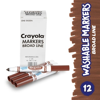 Foto 2 | Rotulador Crayola, Lavable, Marrón, 12 Quilates, De Línea Ancha, Para Niños - Venta Internacional.
