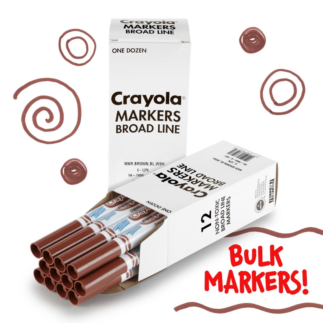 Foto 4 pulgar | Rotulador Crayola, Lavable, Marrón, 12 Quilates, De Línea Ancha, Para Niños - Venta Internacional.