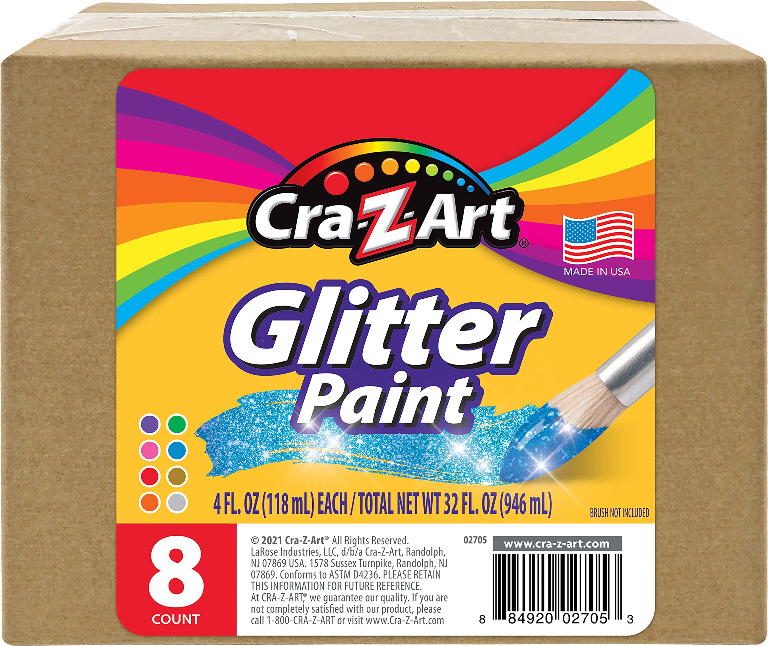 Foto 4 pulgar | Set De Pintura Cra-z-art Con Purpurina Lavable, 8 Unidades, 118 Ml, Varios Colores - Venta Internacional.