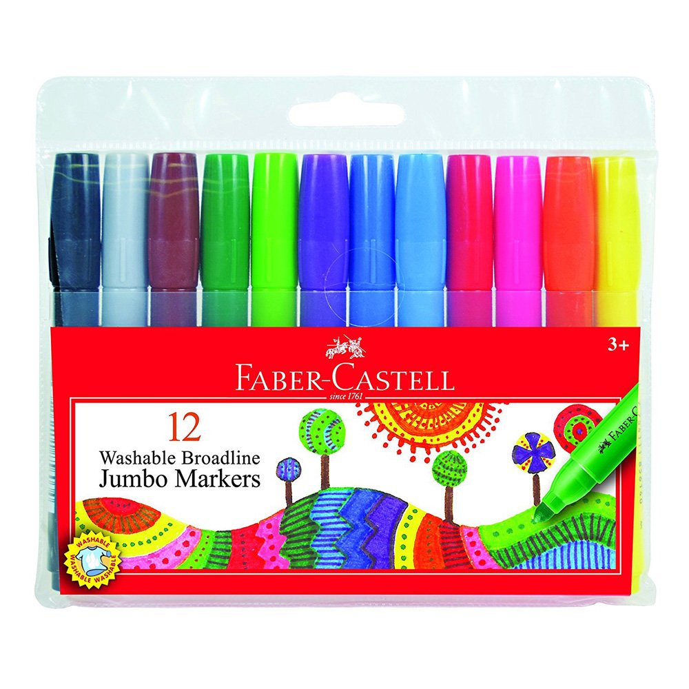Foto 2 pulgar | Marcadores Faber-castell Jumbo Broad Line De 12 Colores Para Niños - Venta Internacional.