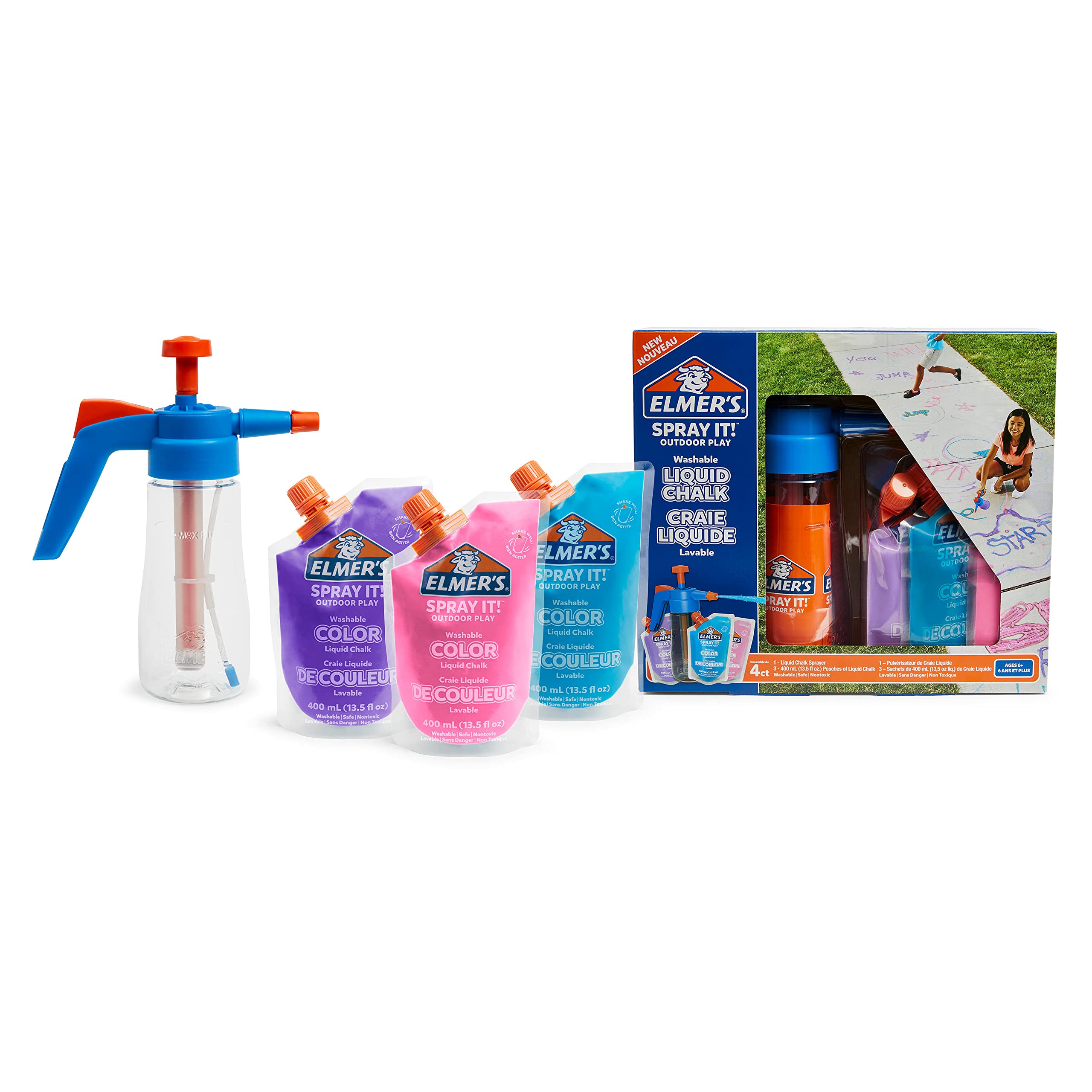 Foto 2 pulgar | Kit De Tiza ¡elmer's Spray It! Outdoor Play, Lavable, 4 Unidades - Venta Internacional.