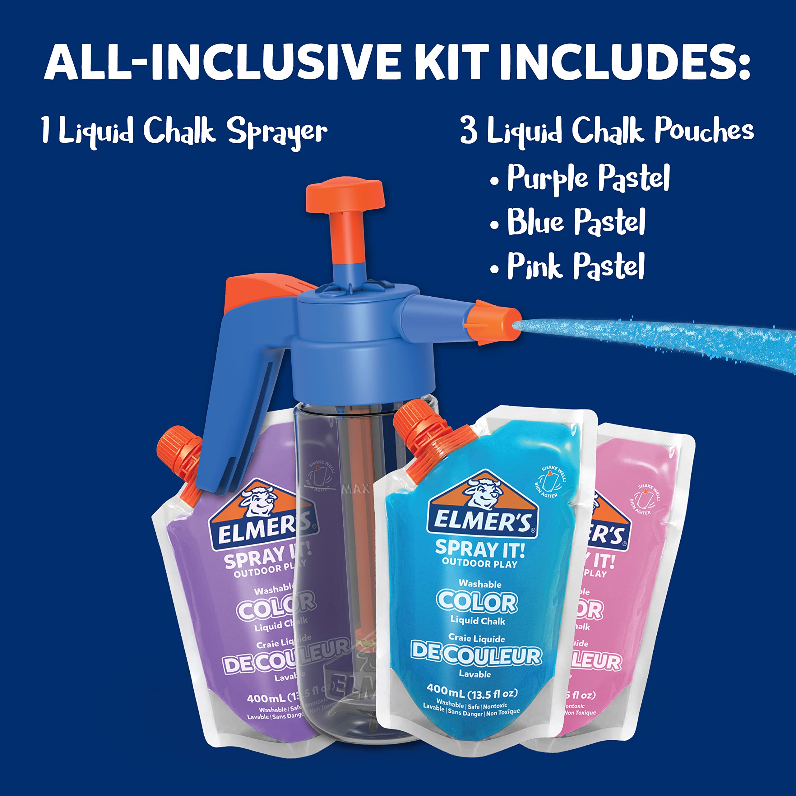Foto 6 pulgar | Kit De Tiza ¡elmer's Spray It! Outdoor Play, Lavable, 4 Unidades - Venta Internacional.
