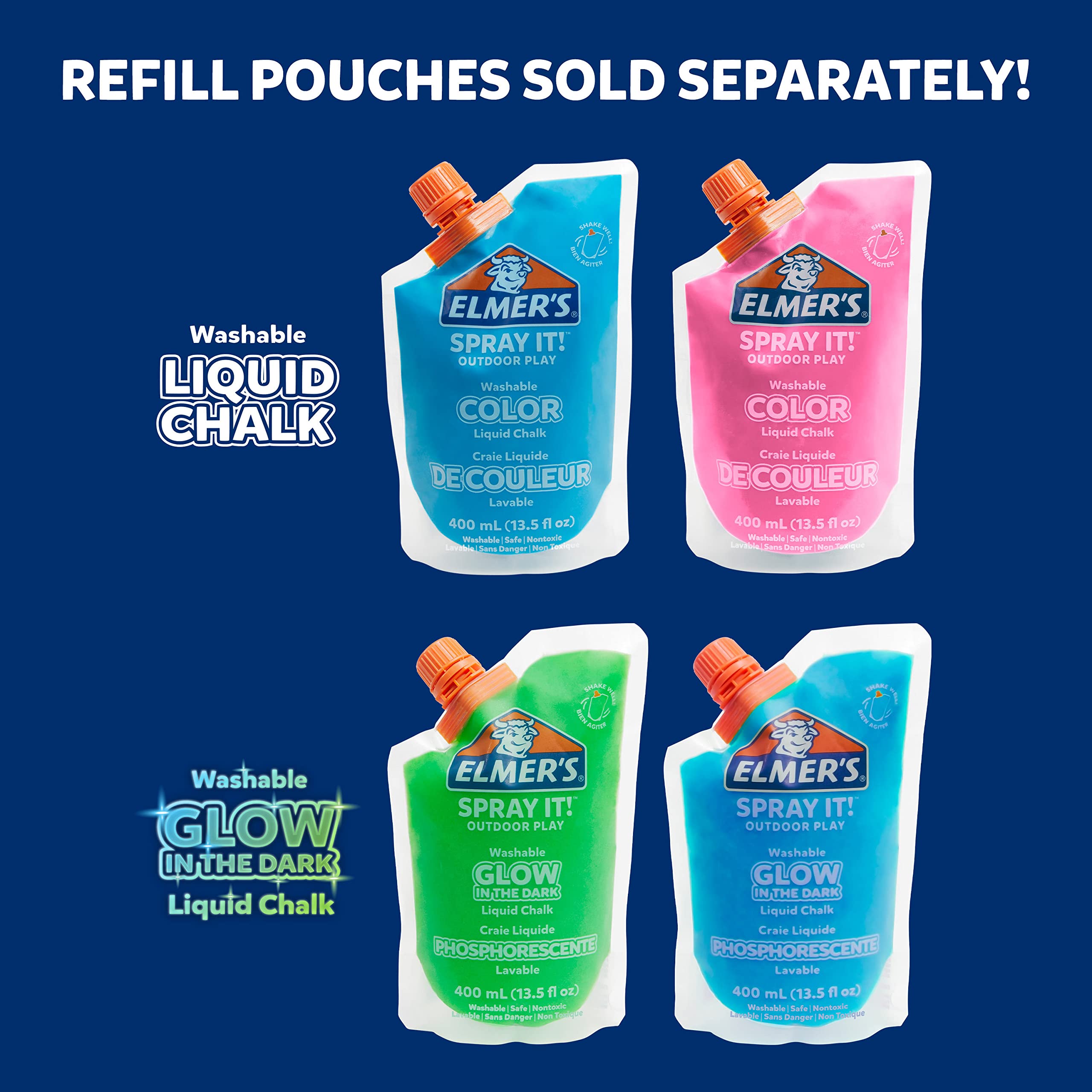 Foto 7 pulgar | Kit De Tiza ¡elmer's Spray It! Outdoor Play, Lavable, 4 Unidades - Venta Internacional.