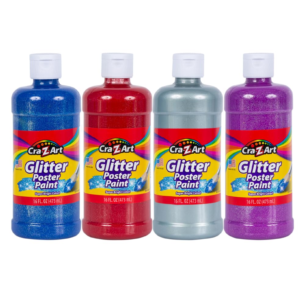 Foto 2 pulgar | Set De Pintura Cra-z-art Con Purpurina Lavable, 4 Unidades, 473 Ml, Varios Colores - Venta Internacional.