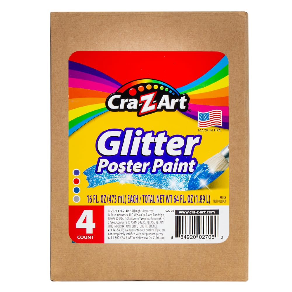 Foto 6 pulgar | Set De Pintura Cra-z-art Con Purpurina Lavable, 4 Unidades, 473 Ml, Varios Colores - Venta Internacional.