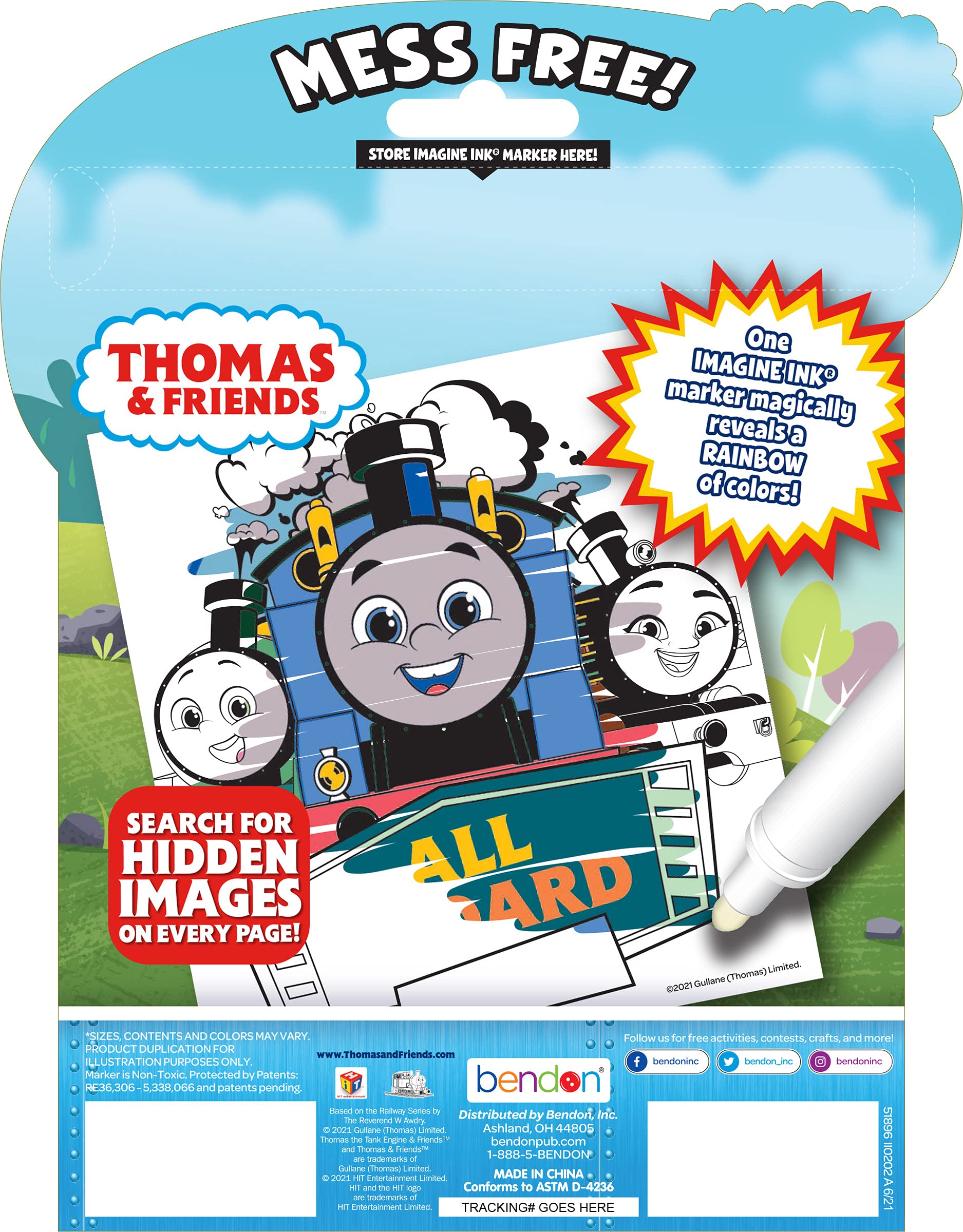 Foto 5 pulgar | Libro Para Colorear Bendon Thomas All Engines Go Con Rotulador - Venta Internacional.