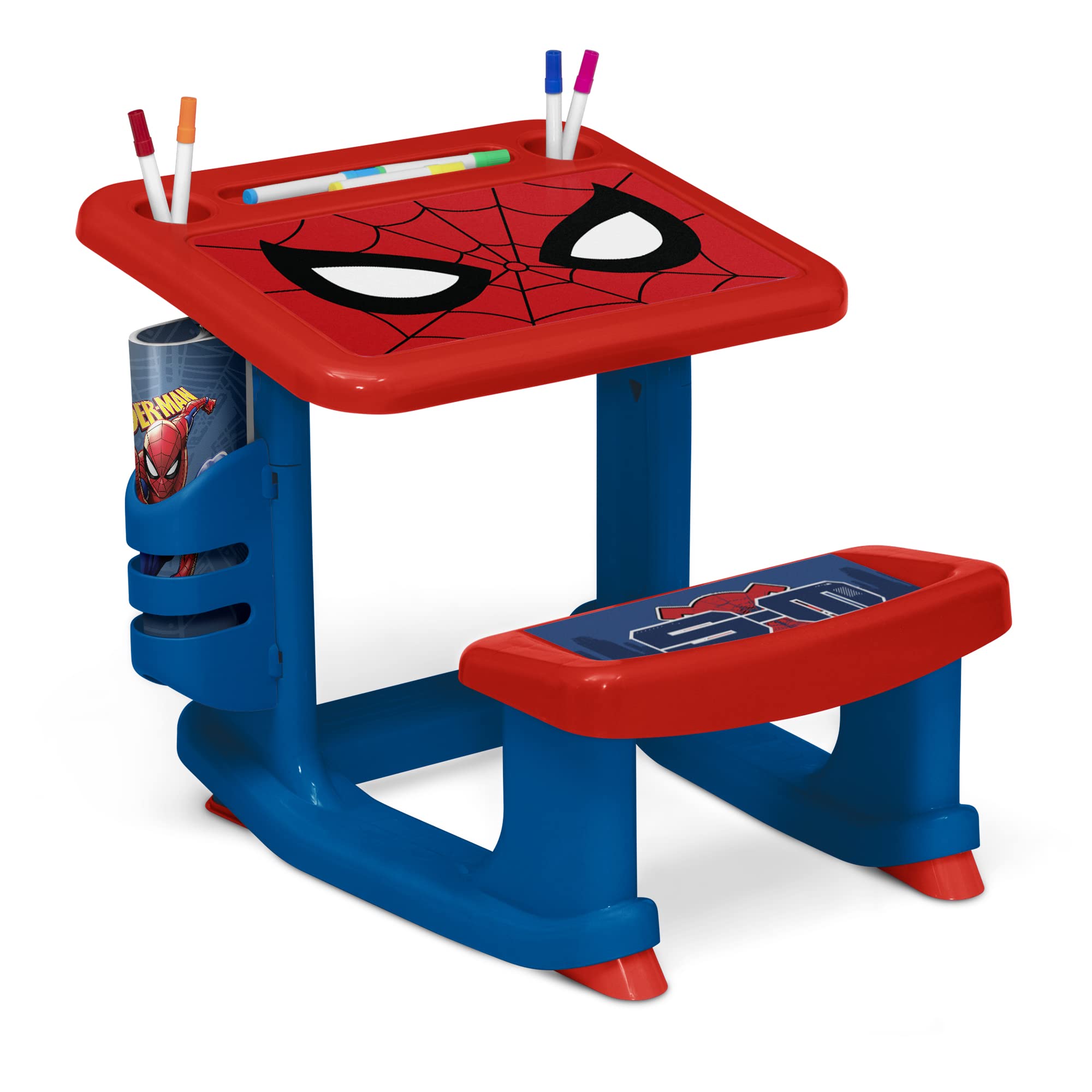 Escritorio Delta Children Spider-man Para Dibujar Y Jugar Con 10 Rotuladores - Venta Internacional.