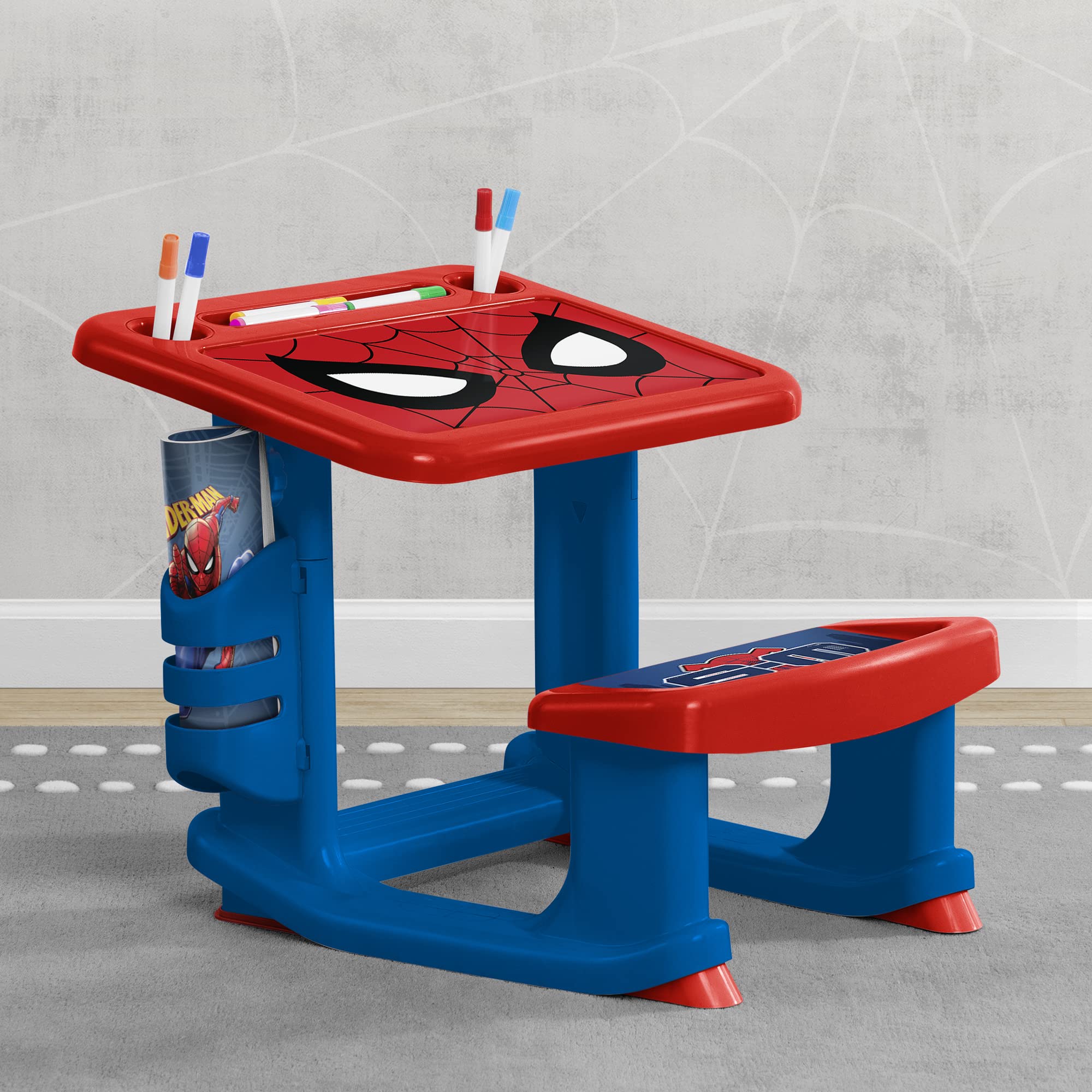 Foto 5 pulgar | Escritorio Delta Children Spider-man Para Dibujar Y Jugar Con 10 Rotuladores - Venta Internacional.