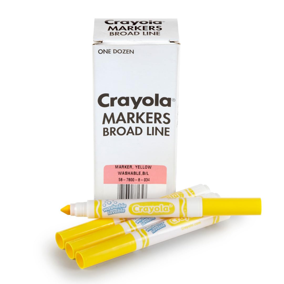 Foto 2 pulgar | Rotulador Crayola, Lavable, Amarillo, 12 Ml (12 Unidades), Broad Line Kids - Venta Internacional.