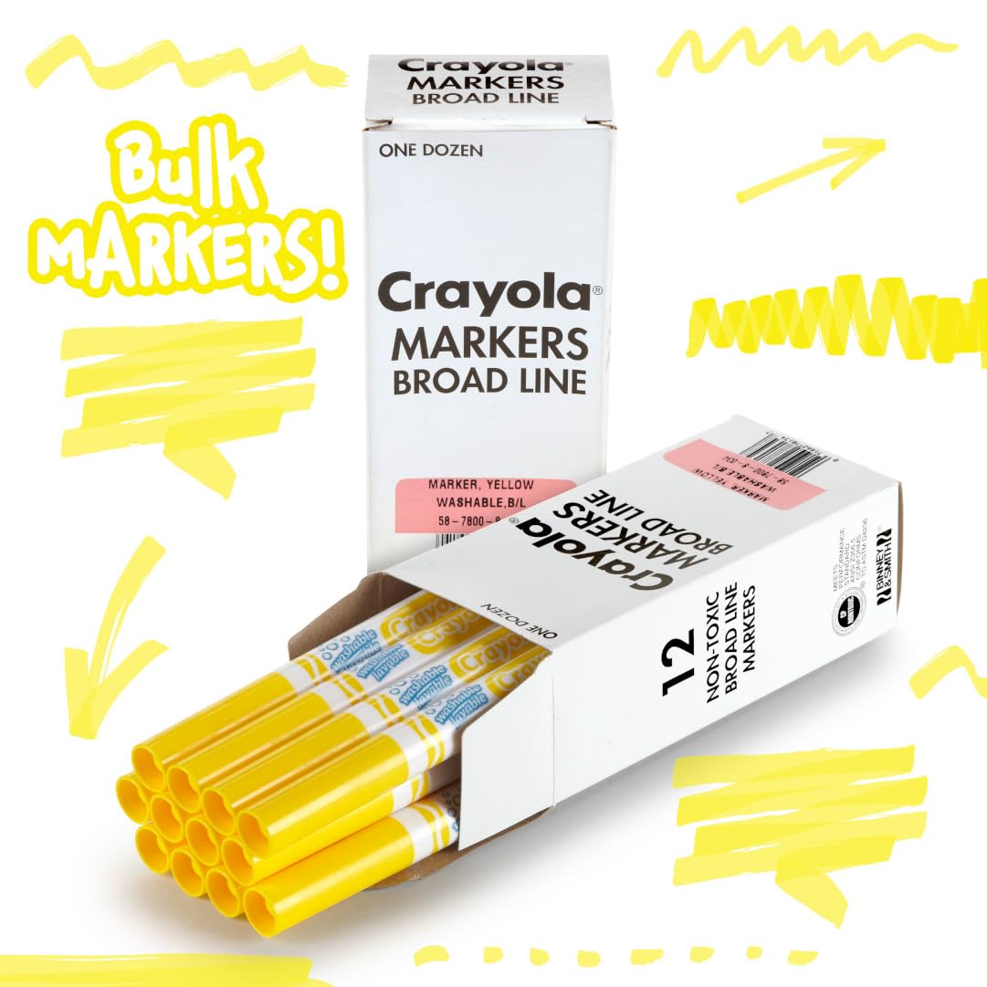 Foto 4 pulgar | Rotulador Crayola, Lavable, Amarillo, 12 Ml (12 Unidades), Broad Line Kids - Venta Internacional.