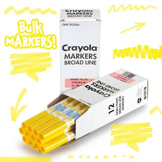 Foto 3 | Rotulador Crayola, Lavable, Amarillo, 12 Ml (12 Unidades), Broad Line Kids - Venta Internacional.