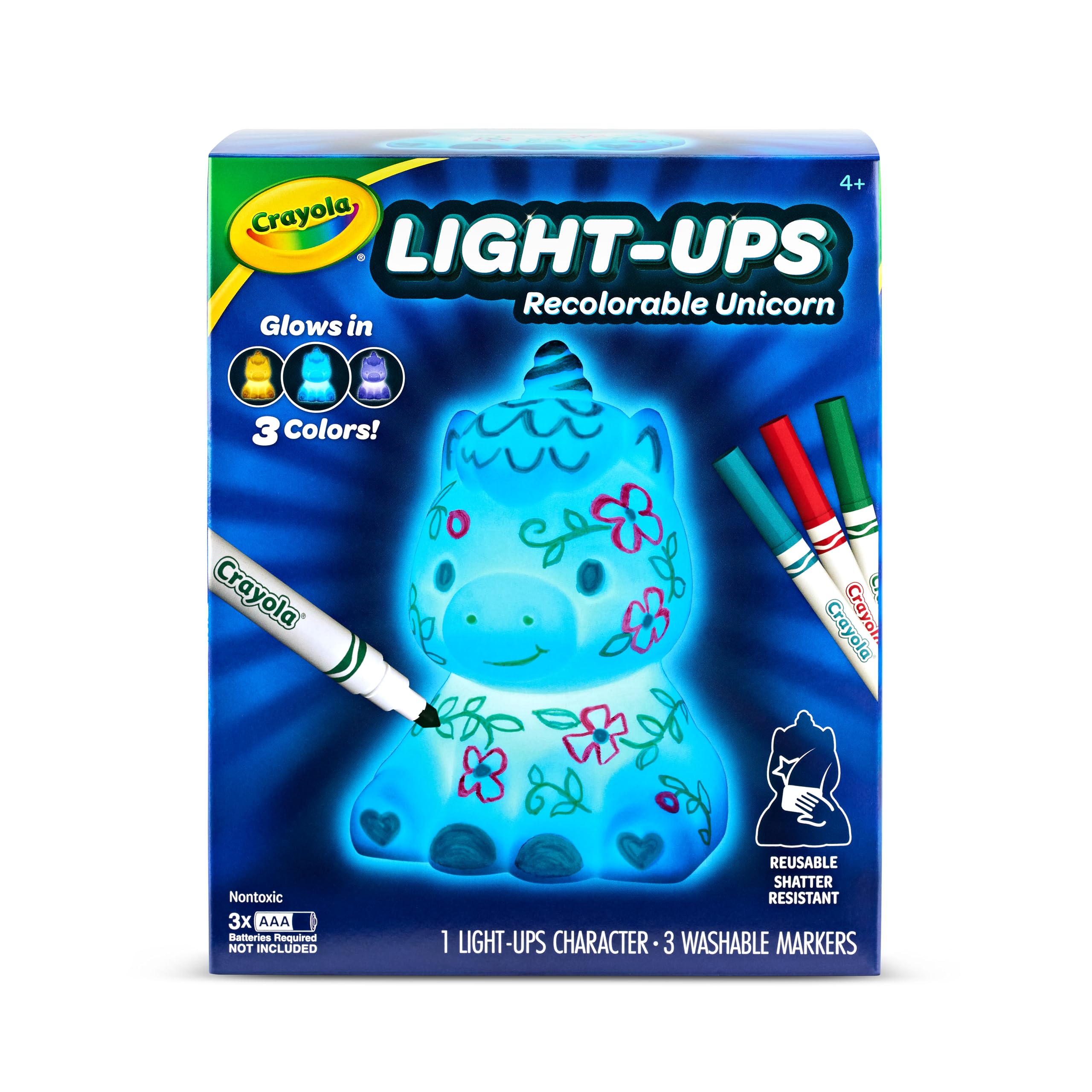 Foto 2 pulgar | Figura De Unicornio Iluminada De Toy Crayola Con Marcadores Lavables - Venta Internacional.