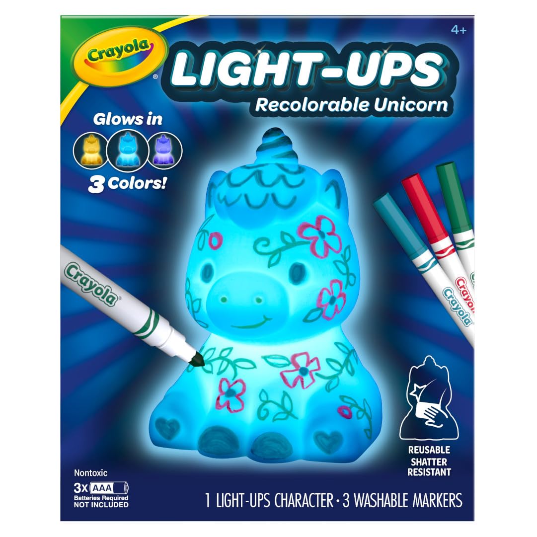 Foto 3 pulgar | Figura De Unicornio Iluminada De Toy Crayola Con Marcadores Lavables - Venta Internacional.