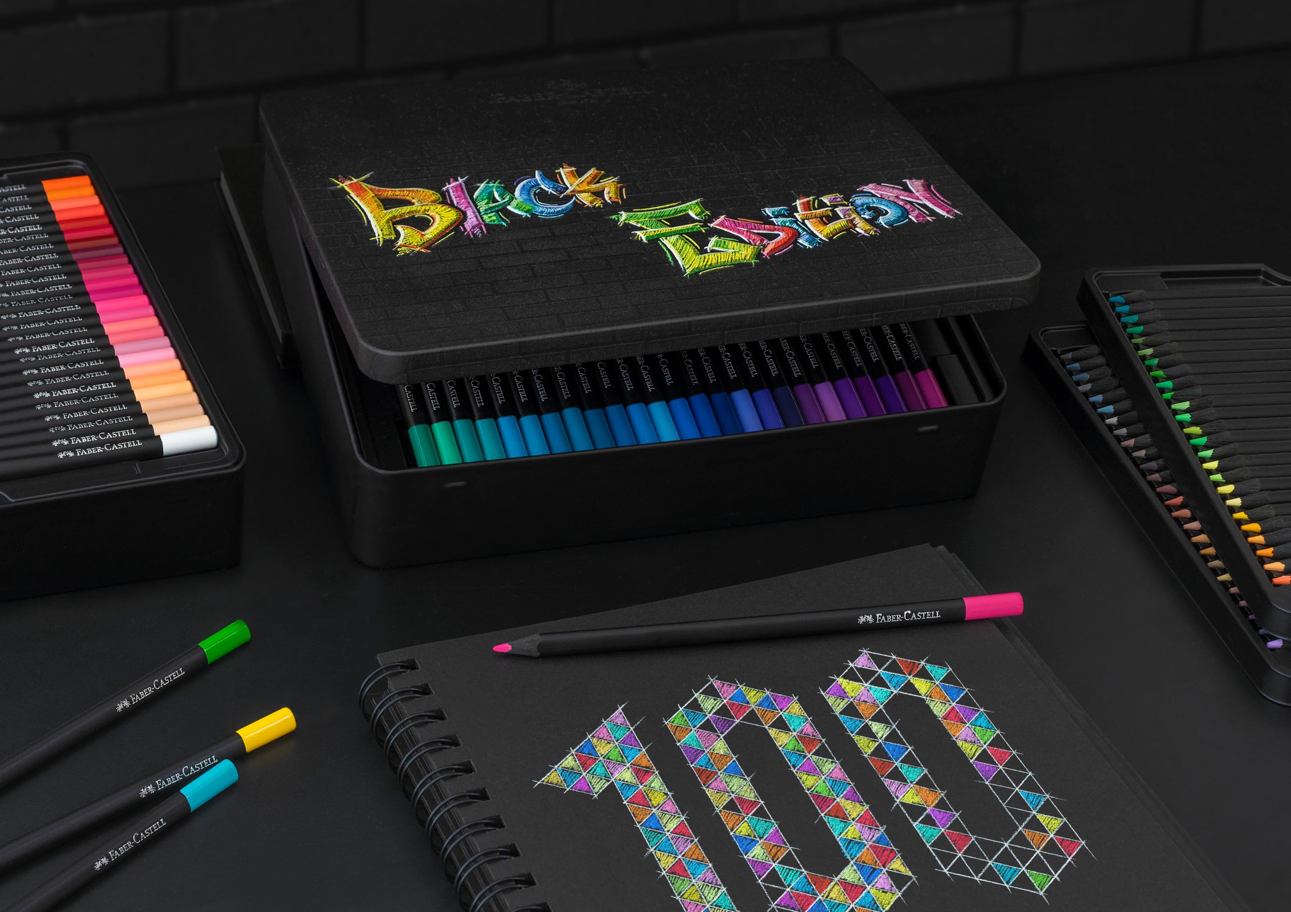 Foto 5 pulgar | Lápices De Colores Faber-castell Black Edition, 100 Unidades - Venta Internacional.