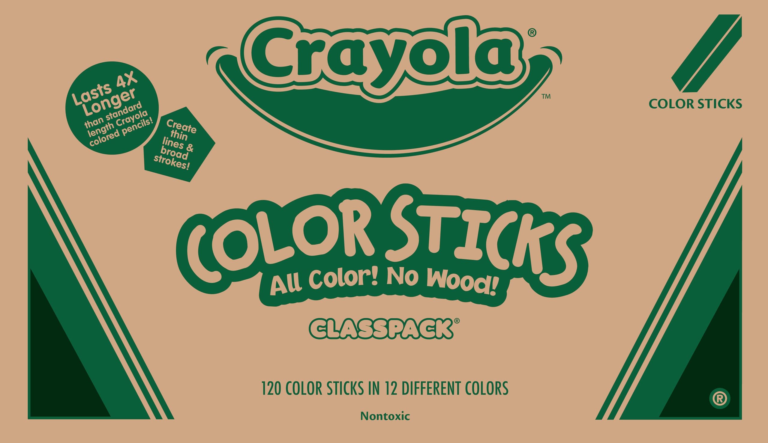 Foto 2 pulgar | Lápices De Colores Sin Madera Crayola Color Sticks, Paquete De 120 Unidades - Venta Internacional.