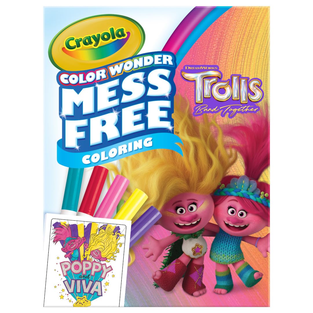 Foto 2 pulgar | Páginas Para Colorear Y Marcadores Color Wonder Mess Free Trolls 3 - Venta Internacional.